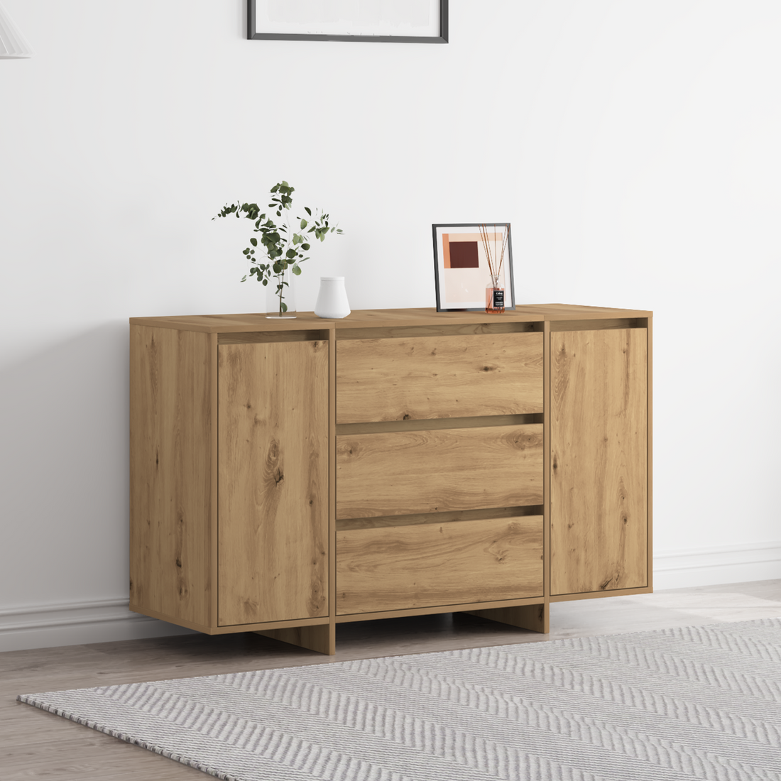 Sideboard Artisan Eg 120X41X75 Cm Konstrueret Træ
