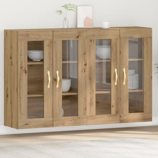Vægmonterede Skabe 2 Stk Artisan Eg 69,5X34X90 Cm Konstrueret Træ