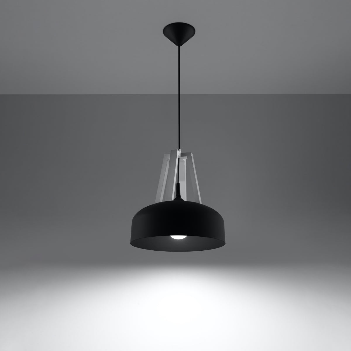 Pendellampe CASCO sort/ hvid - Hovedbillede
