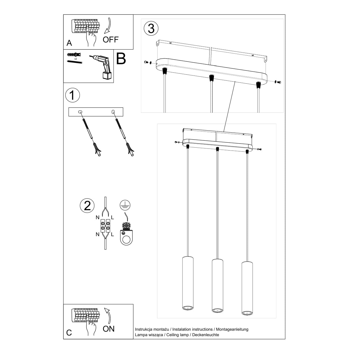 Pendellampe LUVO 3L - Billede 5