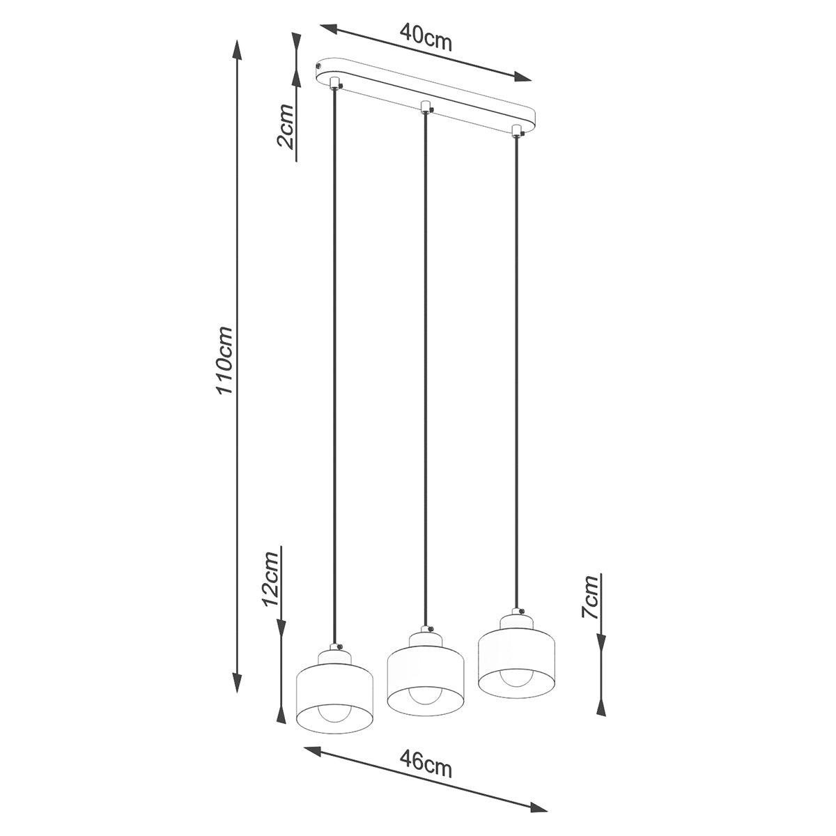 Pendellampe SAVAR 3 sort - Billede 5