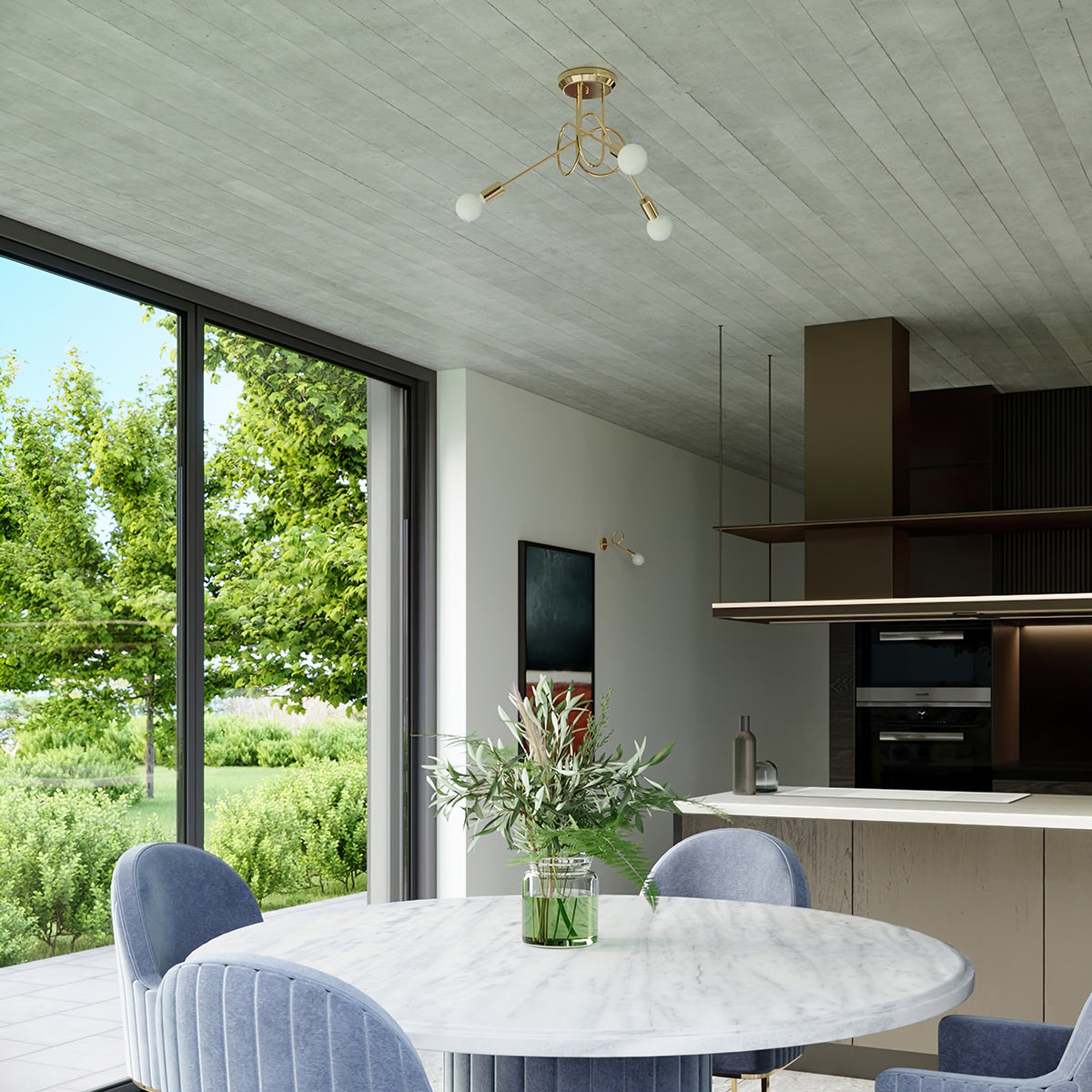 Lysekrone LOOP 3 blank guld - Billede 9