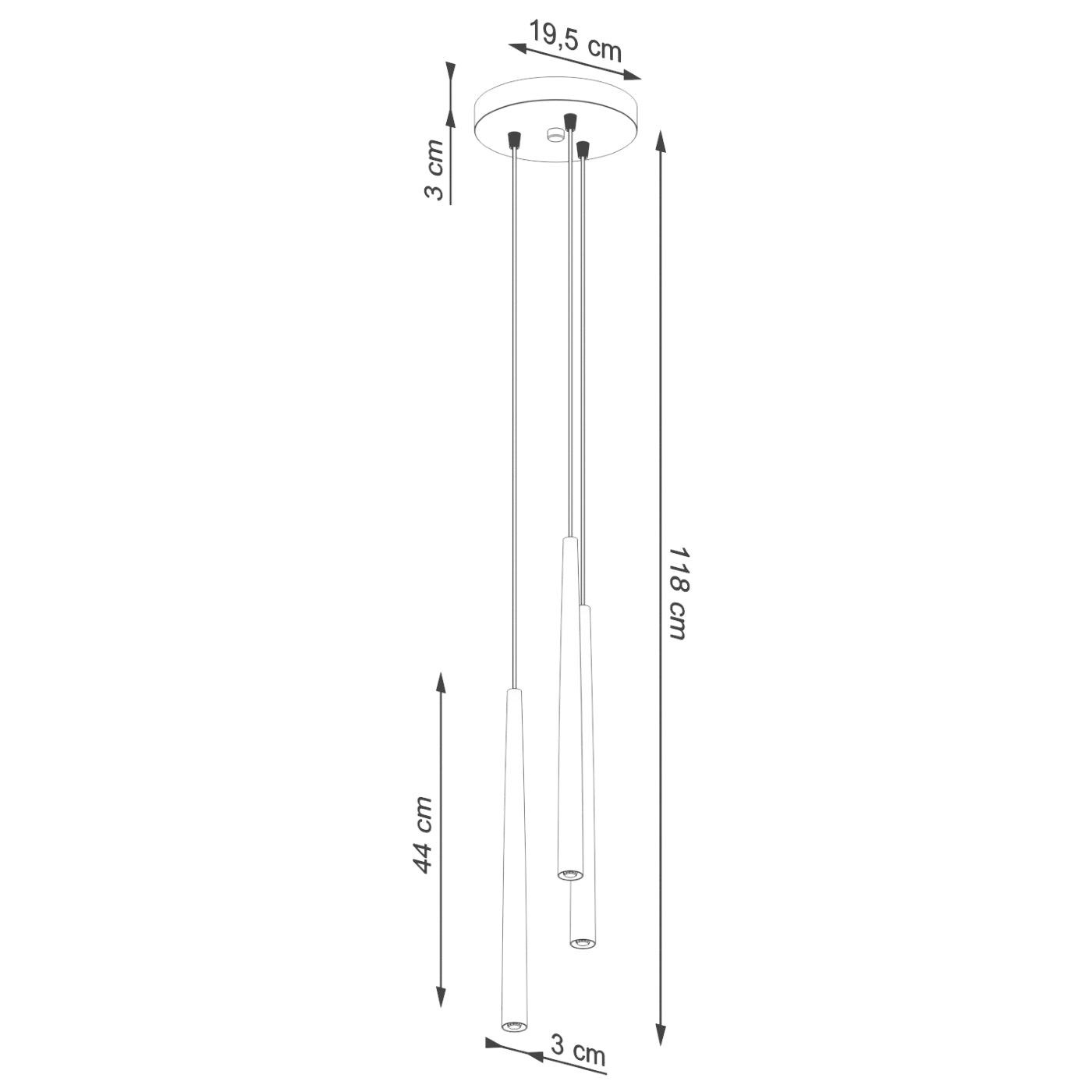 Pedantlampe BLISS 3P sort - Billede 9