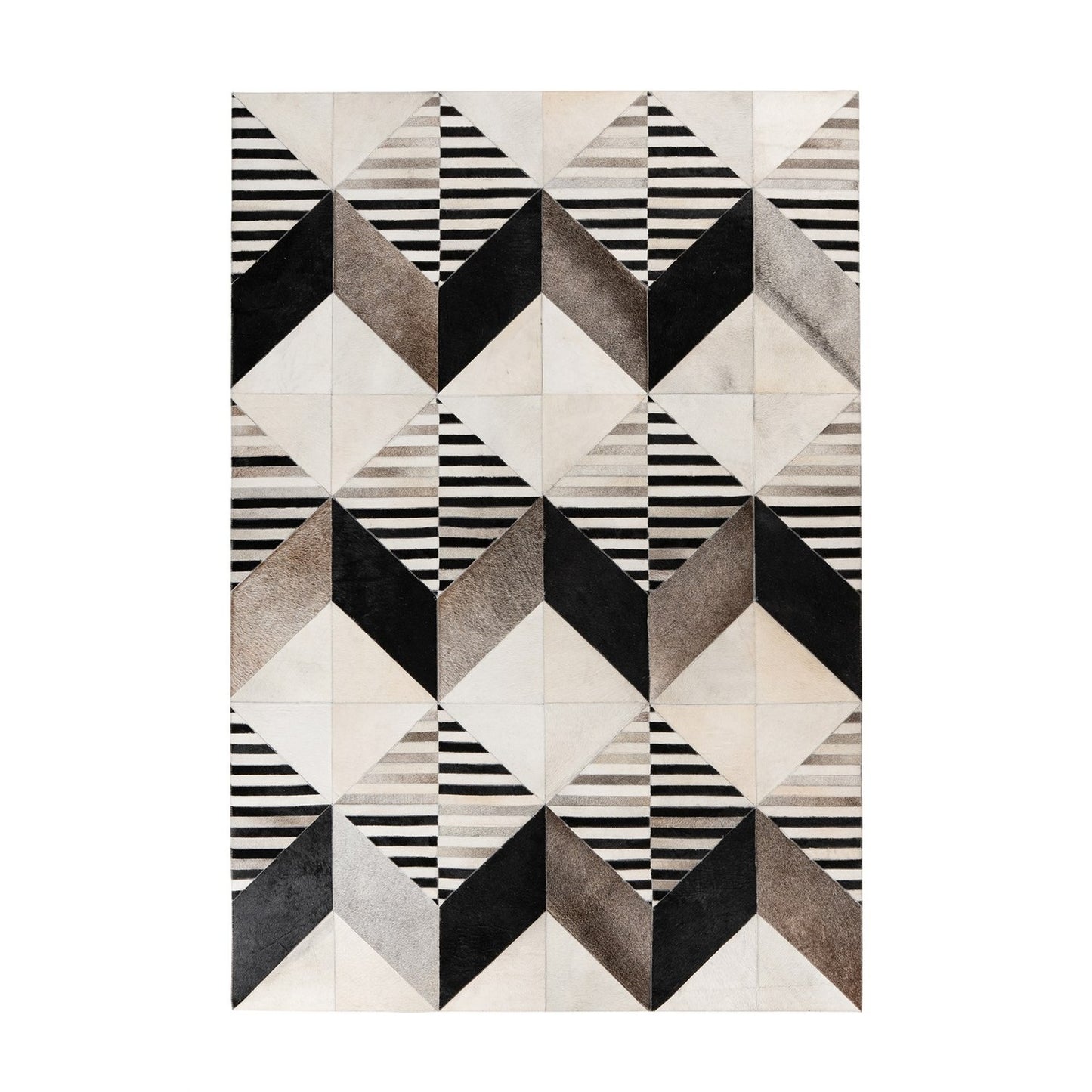 Lavin 425 Tæppe I Ægte Læder Med Patchwork Udtryk - Variant NUHT3-80-150