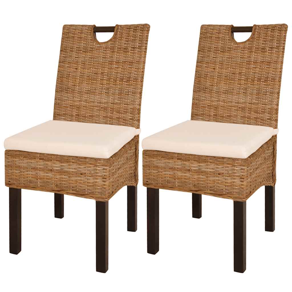 Spisebordsstole 2 Stk. Kubu-Rattan Mangotræ