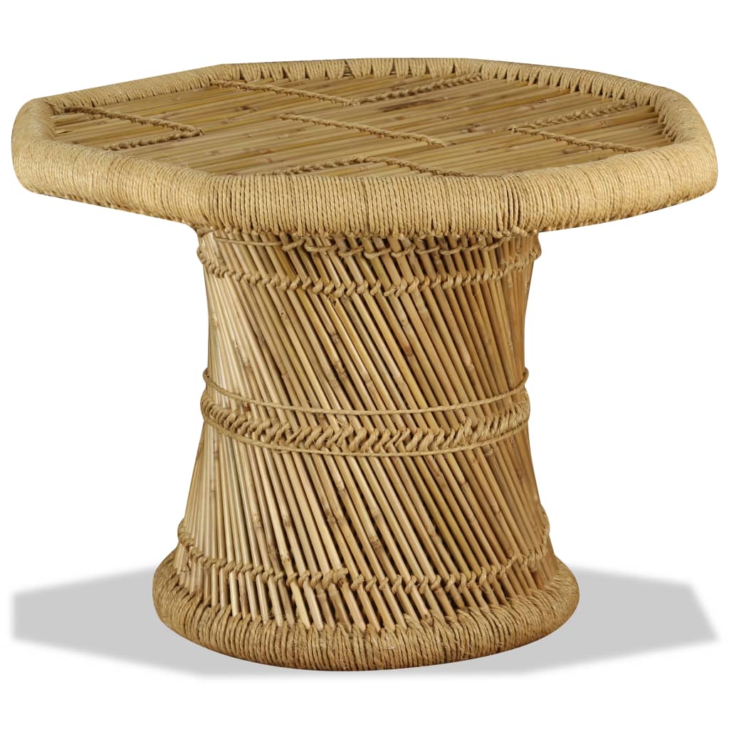 Sofabord 60x60x45 Cm Ottekantet Bambus - Billede 4