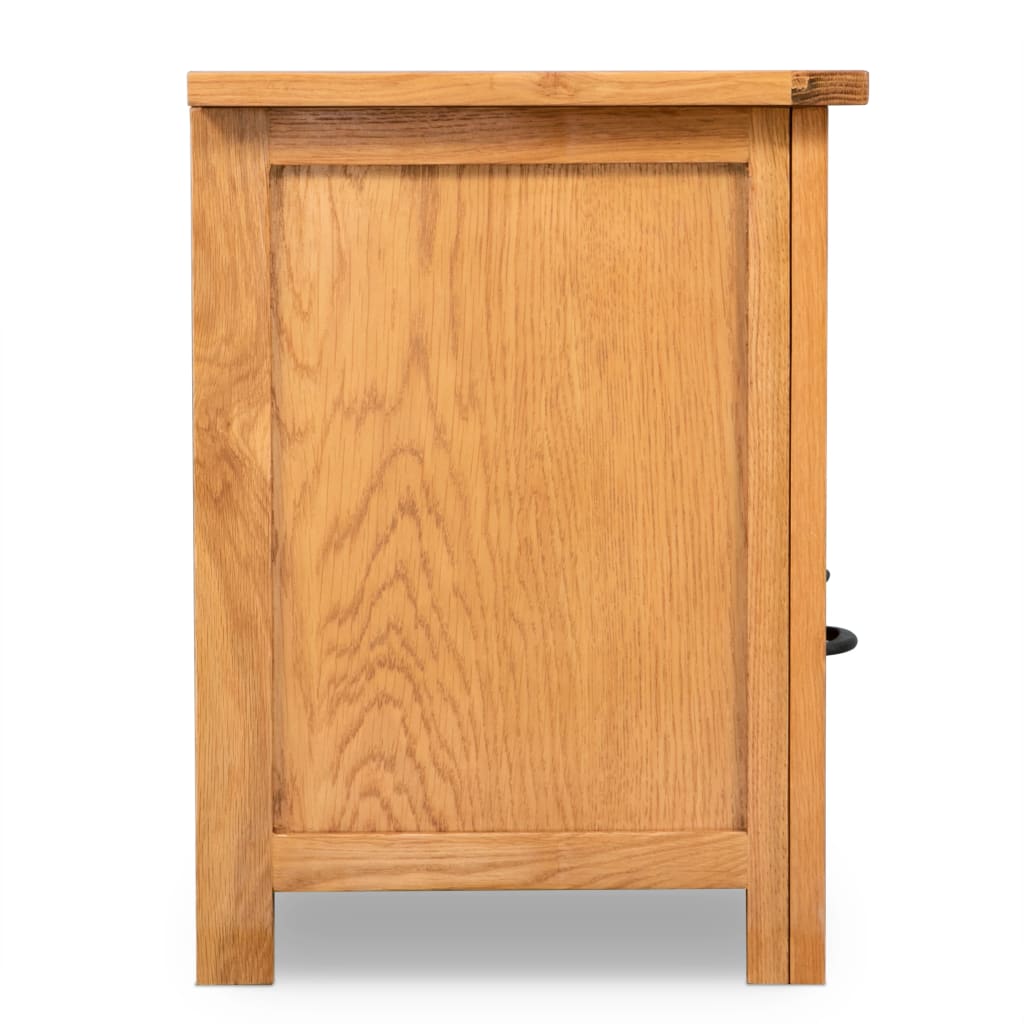 Tv-skab 90x35x48 Cm Massivt Egetræ - Billede 4