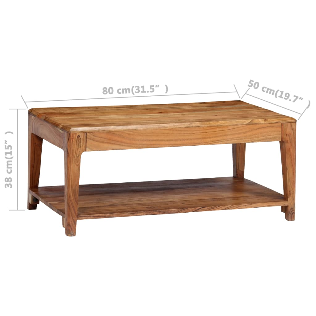Sofabord Massivt Træ 88 X 50 X 38 Cm