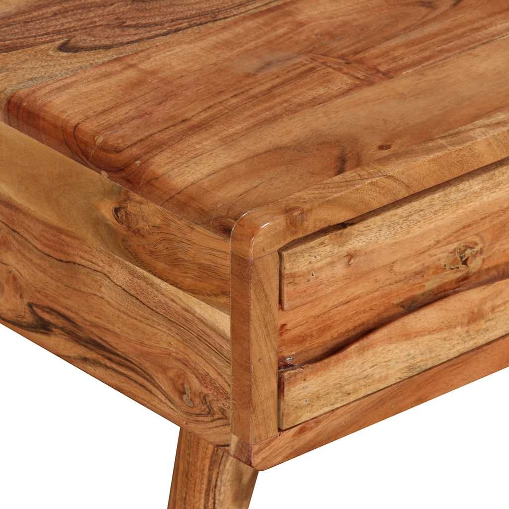 Sofabord I Massivt Træ Med Udskåret Skuffe 100 X 50 X 40 Cm - Billede 4