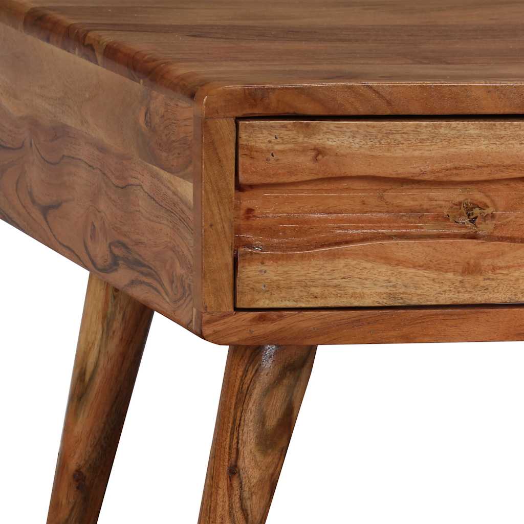 Sofabord I Massivt Træ Med Udskåret Skuffe 100 X 50 X 40 Cm - Billede 6