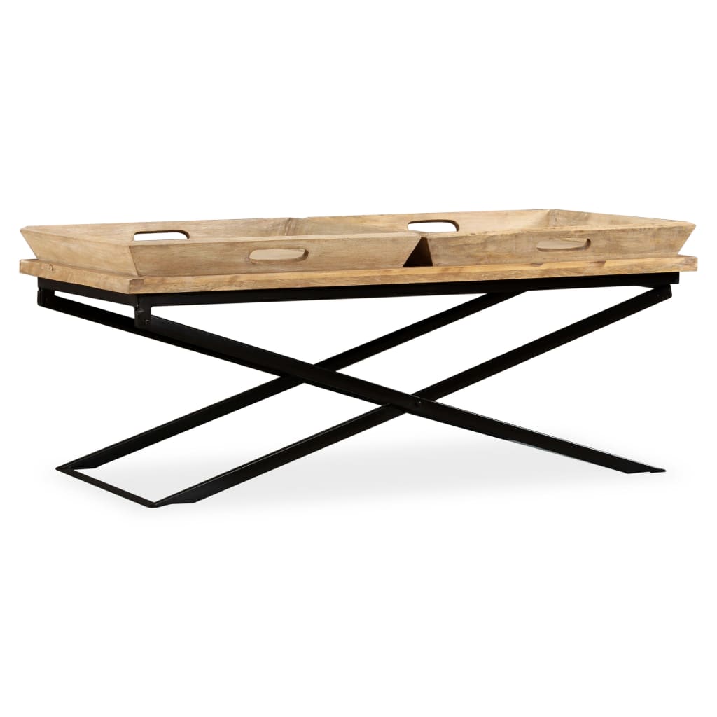 Sofabord I Massivt Mangotræ 110 X 55 X 42 Cm - Hovedbillede