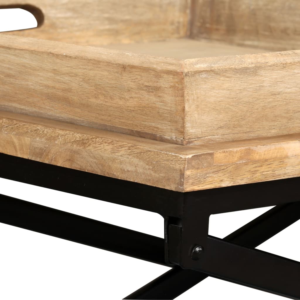 Sofabord I Massivt Mangotræ 110 X 55 X 42 Cm - Billede 8