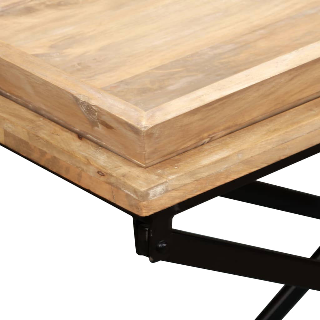 Sofabord I Massivt Mangotræ 110 X 55 X 42 Cm - Billede 10