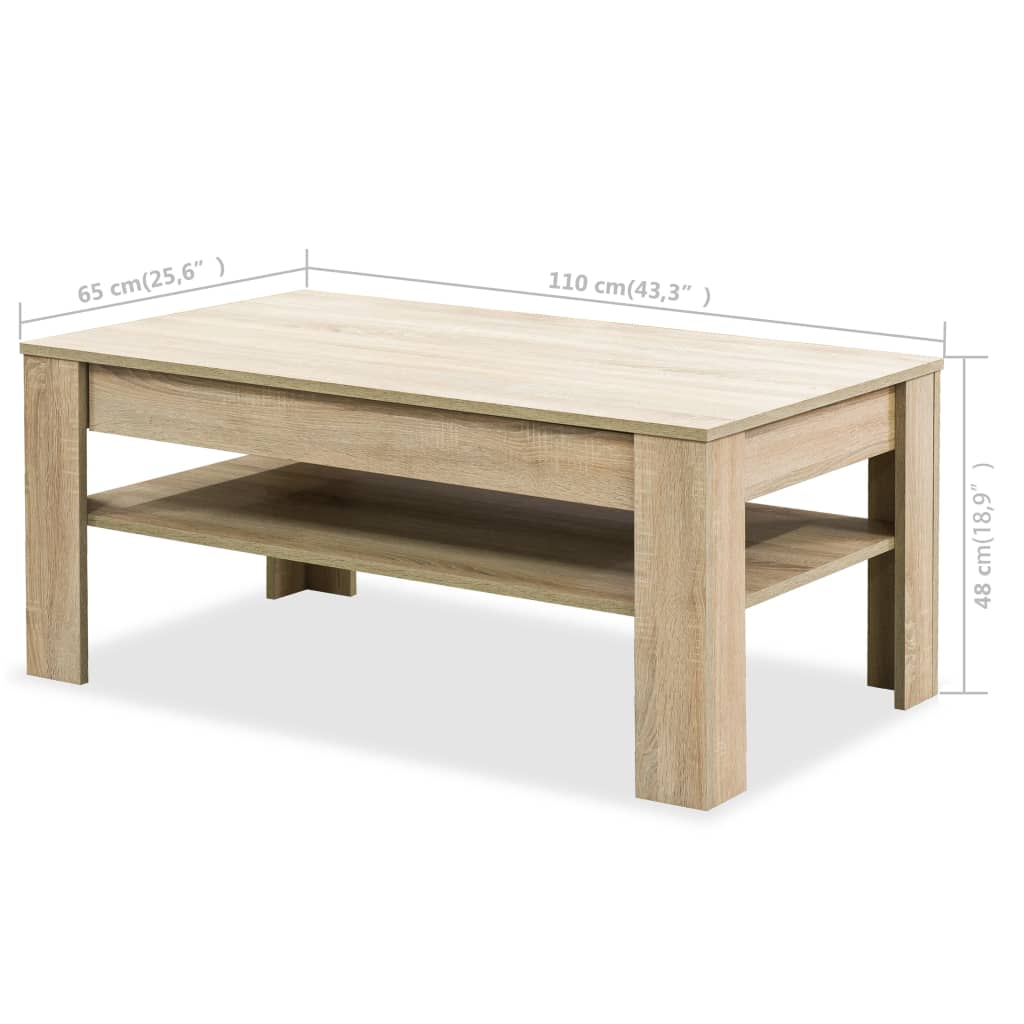 Sofabord 110X65X48 Cm Konstrueret Træ