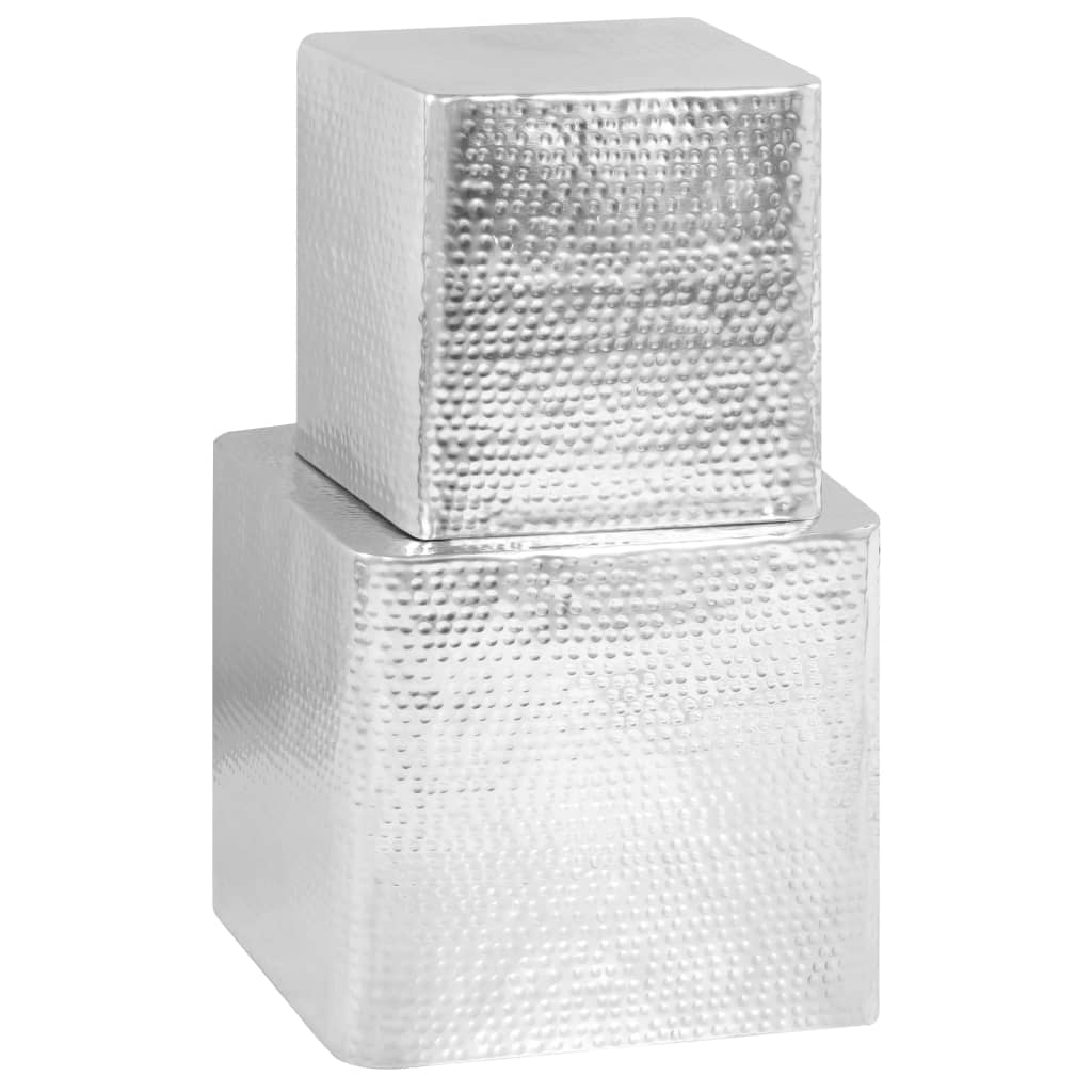 Sofaborde 2 Stk. Aluminium Sølvfarvet - Billede 3