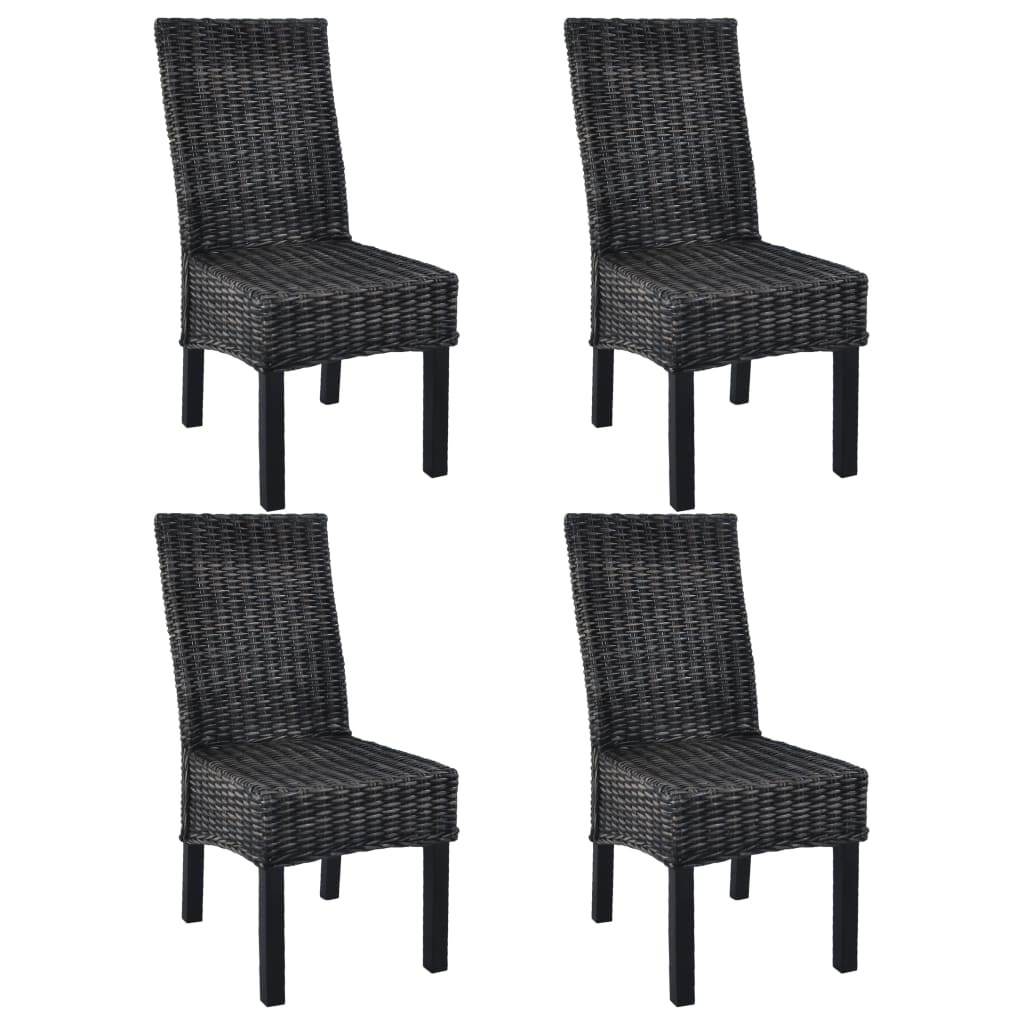 Spisebordsstole Kubu-rattan Og Mahogni-/mangotræ