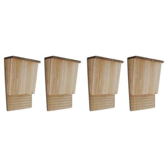 Flagermuskasse 4 Stk. Træ 22 X 12 X 34 Cm Hvid