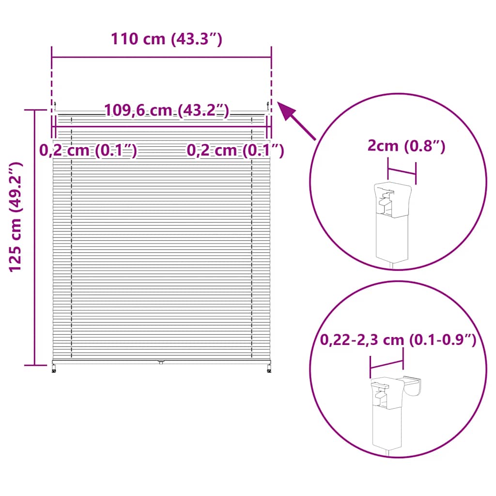 Plisseret Blind 110x125 Cm - Billede 10