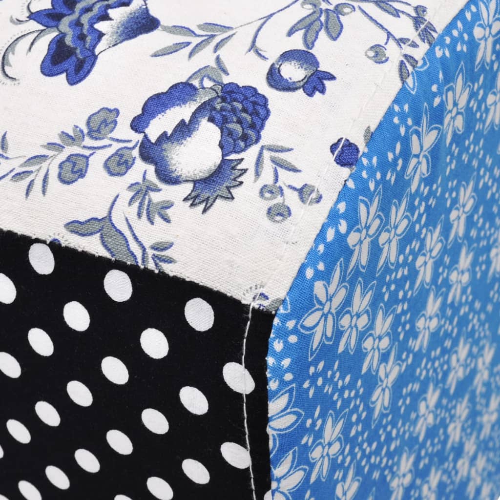 Fodskammel Patchwork Blå Og Hvid - Billede 5