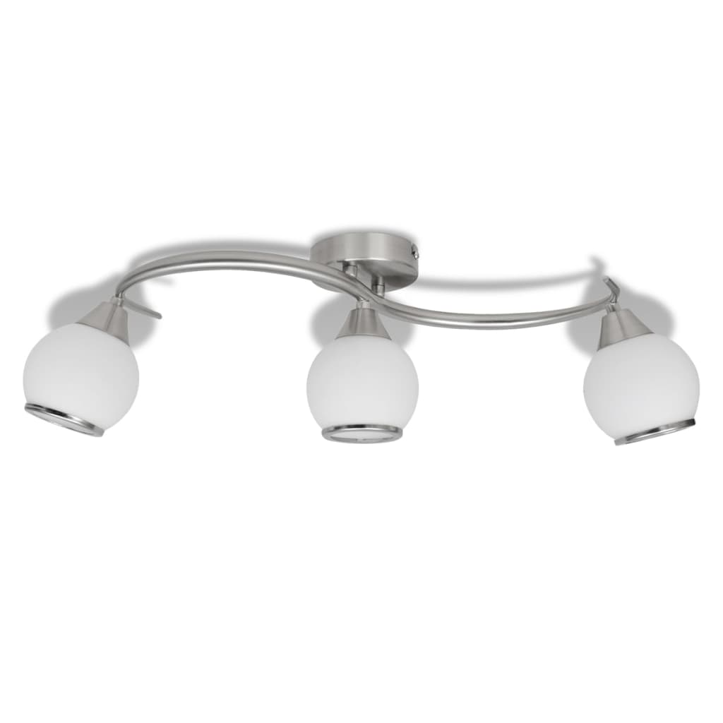Loftslampe Med Glasskærme Bølget 3 E14 Pærer