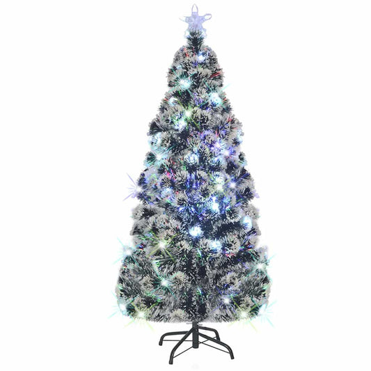 Juletræ Med Juletræsfod Og Lys 150 Cm Fiberoptisk