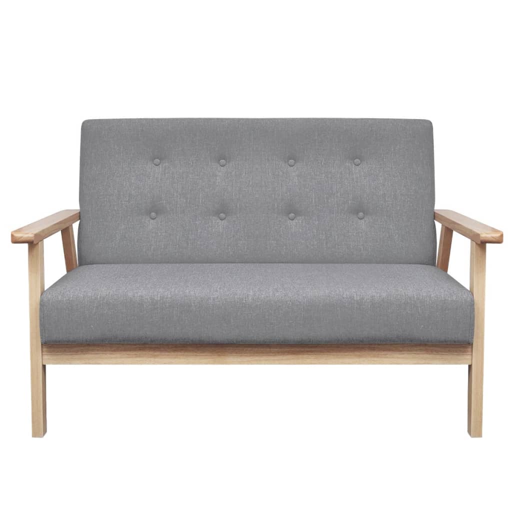 Sofasæt 2 Dele Stof Lysegrå