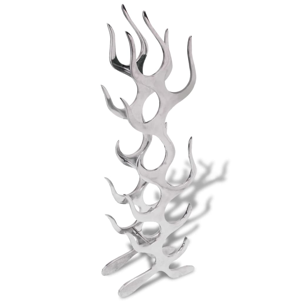 Vinreol Flammedesign Aluminium Sølvfarvet 9 Flasker - Hovedbillede