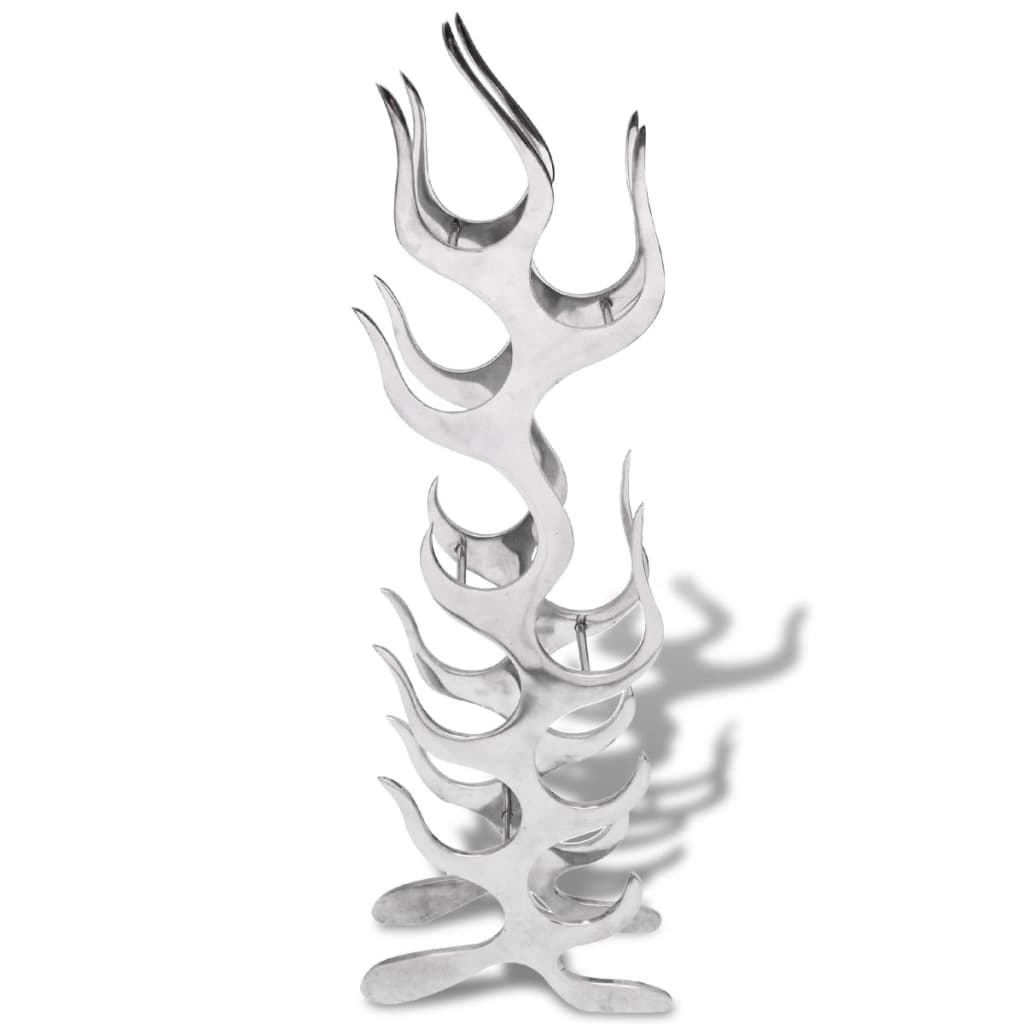 Vinreol Flammedesign Aluminium Sølvfarvet 9 Flasker - Billede 2