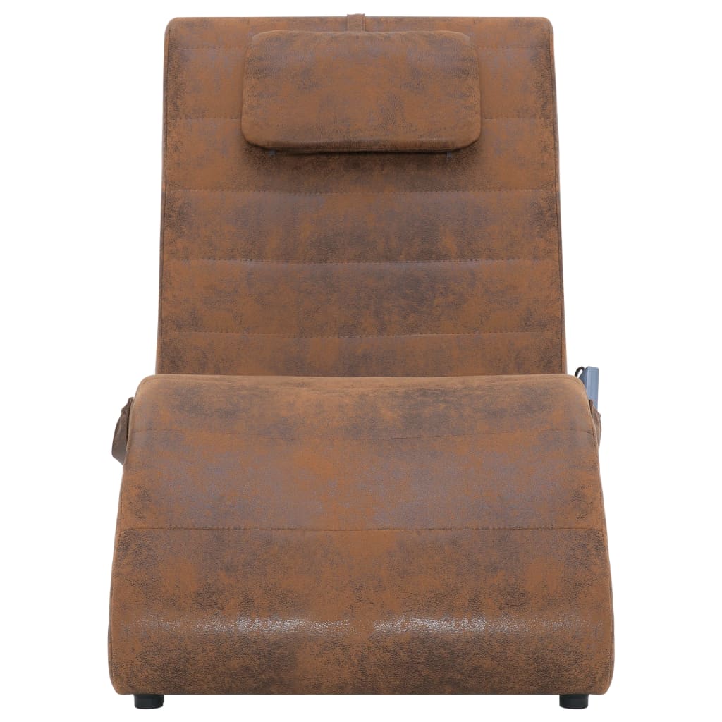 Massagechaiselong Med Pude Imiteret Ruskind