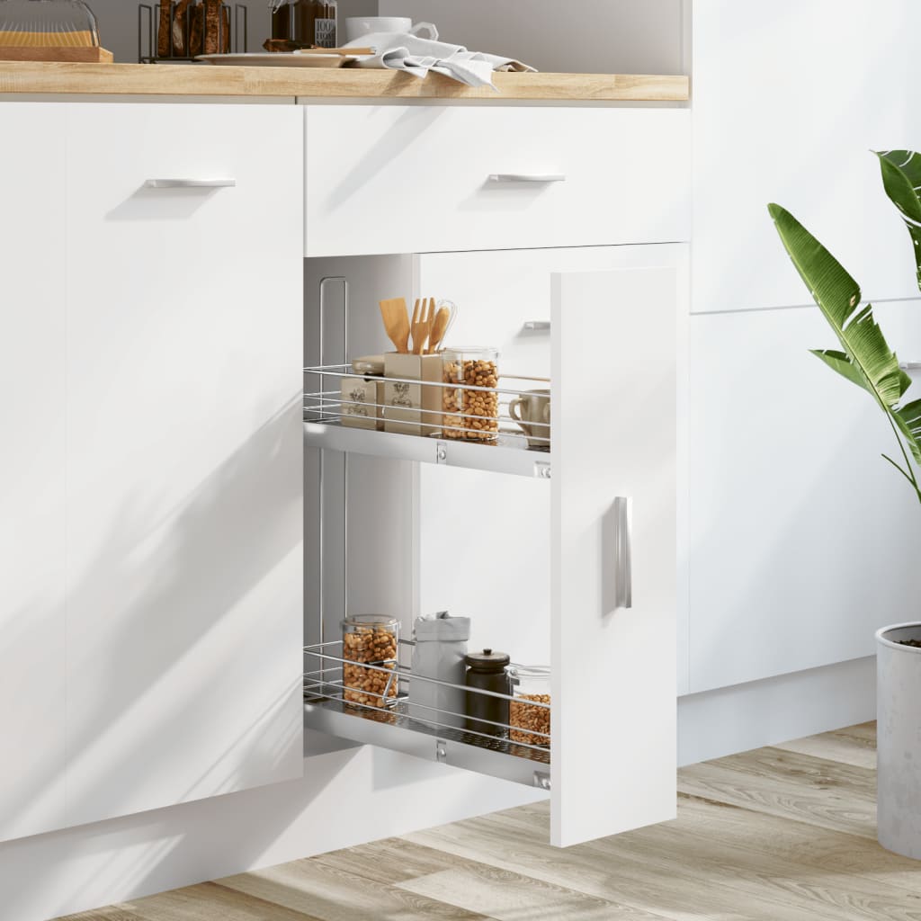Udtrækkelig Trådnetskurv Til Køkken 2 Niveauer 47X15X54,5 Cm Sølv