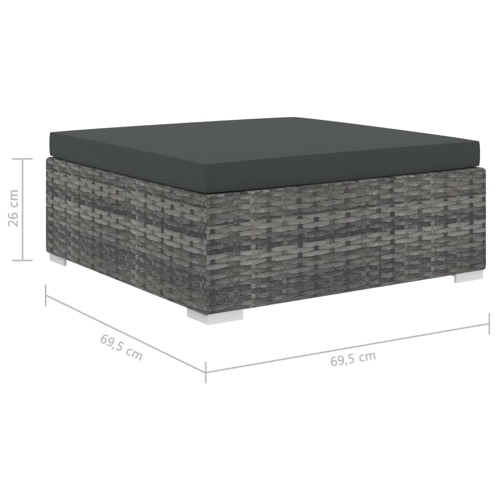 Haveloungesæt 11 Dele Med Hynder Polyrattan Sort