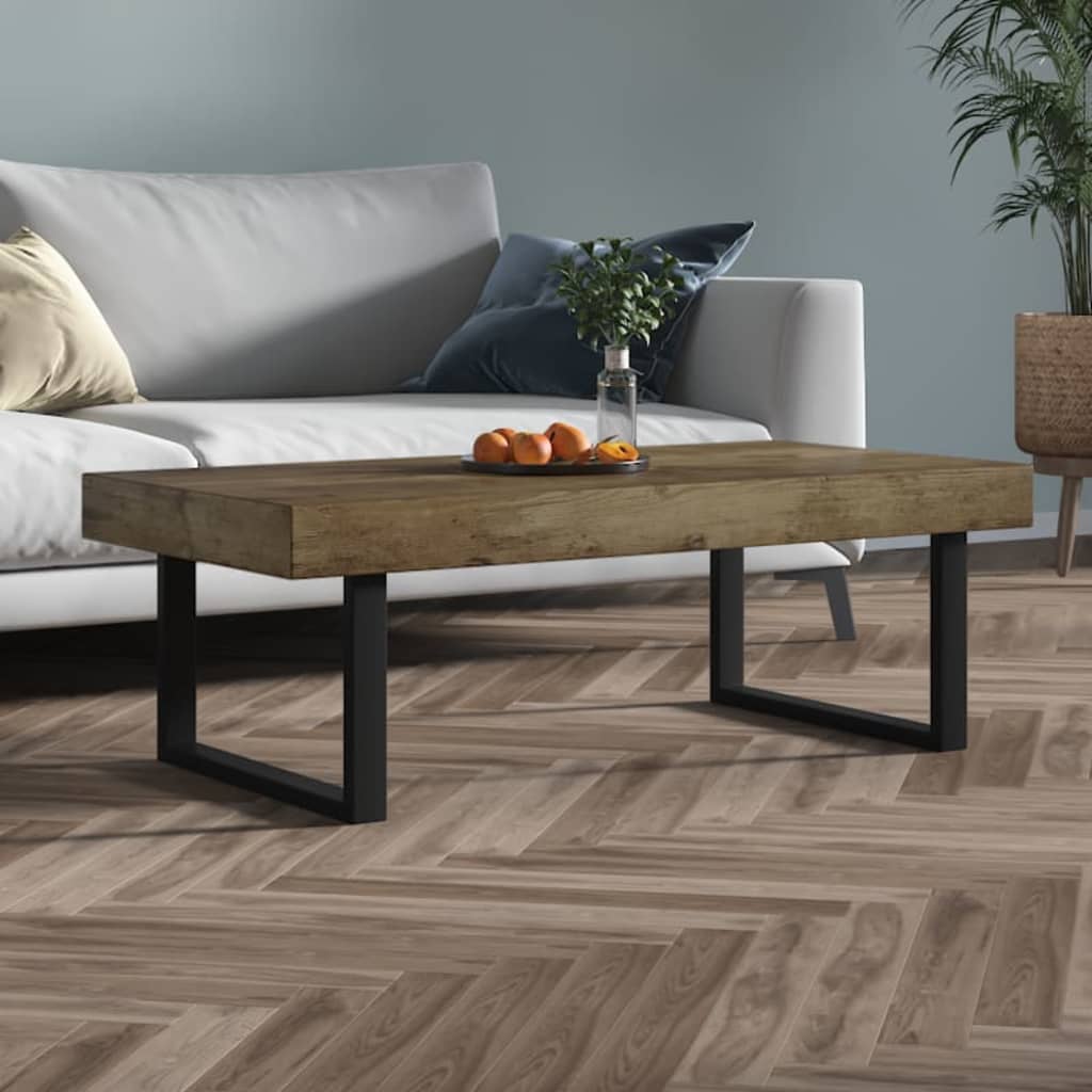 Sofabord 120X60X40 Cm Mdf Og Jern Og Sort