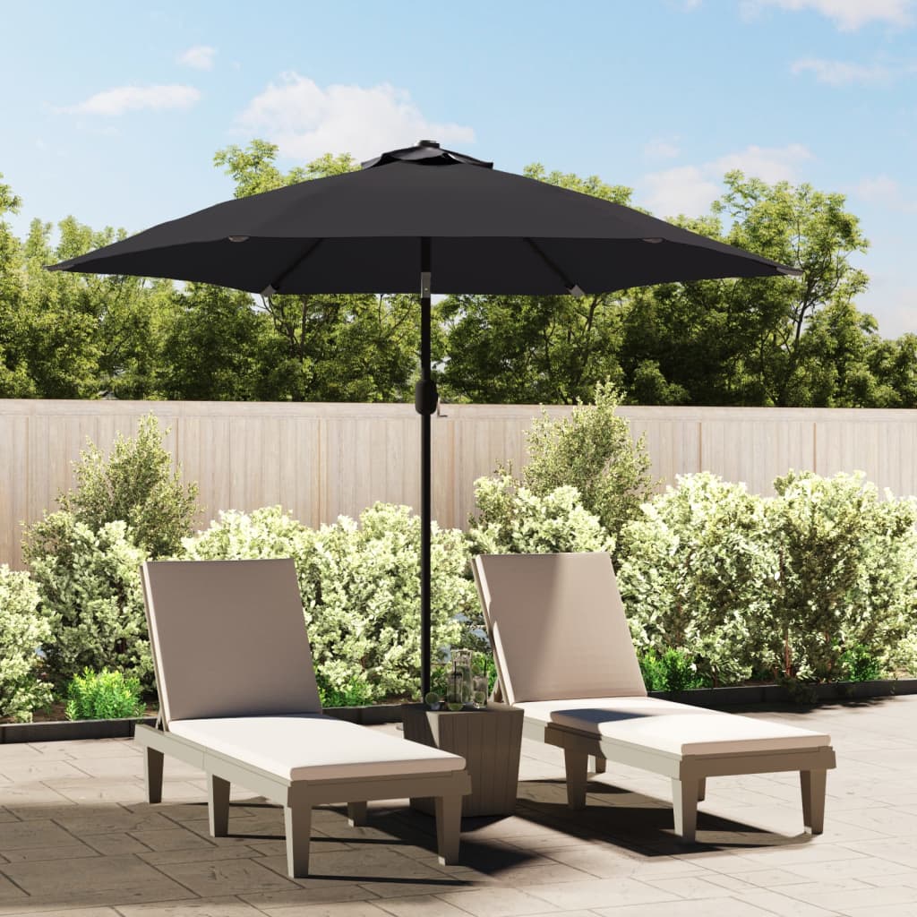 Parasol M. Led-Lys + Stålstang 300 Cm