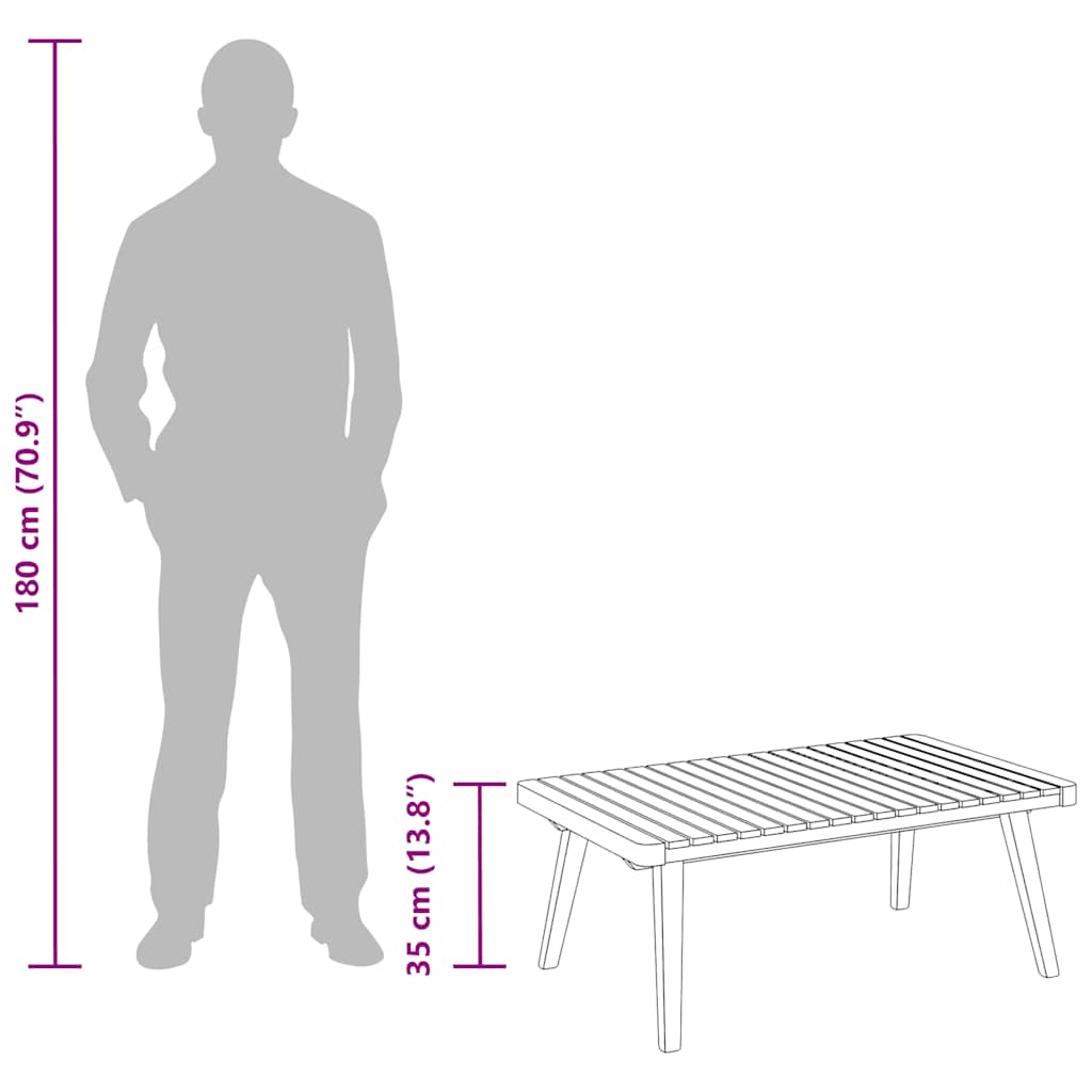 Havebord 90x55x35 Cm Massivt Akacietræ