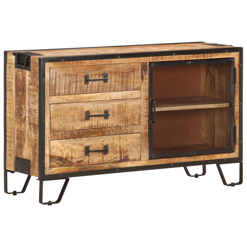 Skænk 100x31x60 Cm Massivt Ru Mangotræ - Billede 12