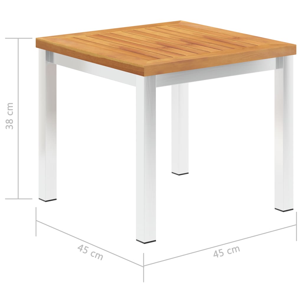 Havebord 45X45X38 Cm Og Rustfrit Stål