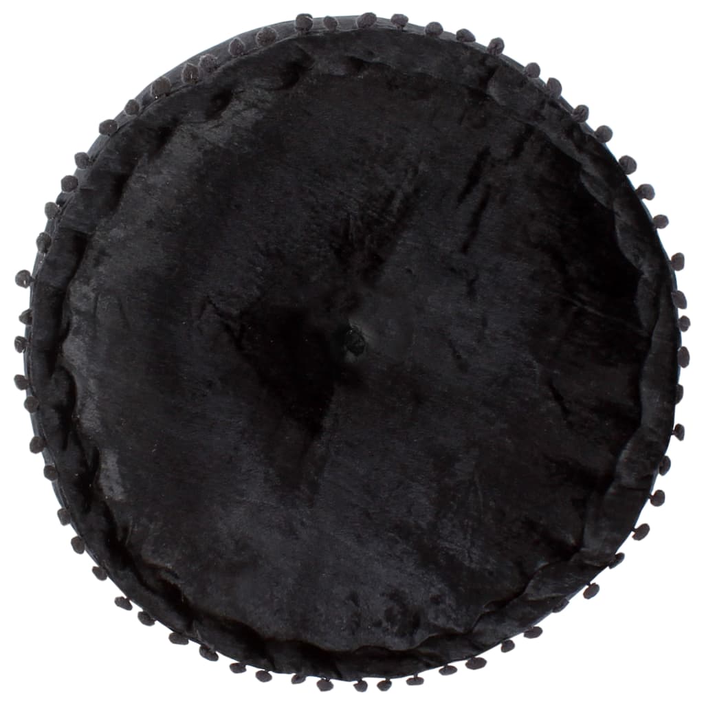 Puf 40x20 Cm Rund Velour Antracitgrå - Billede 2