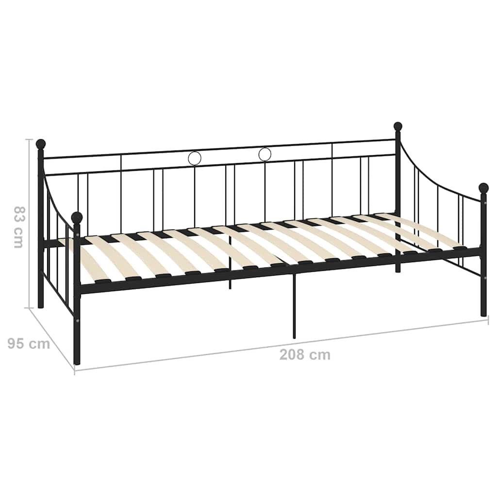 Stel Til Daybed 90x200 Cm Metal Sort - Billede 8