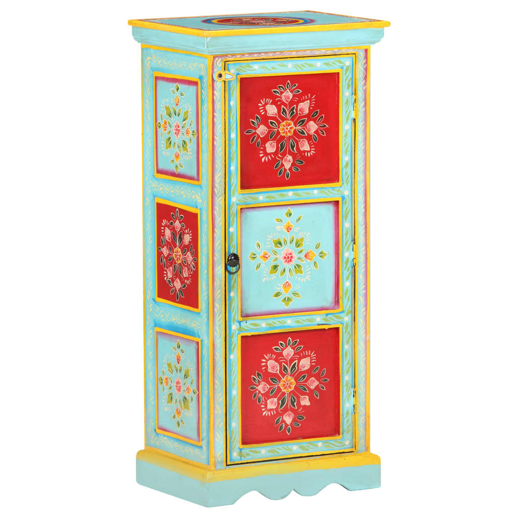 Håndmalet Højskab 40X30X90 Cm Massivt Mangotræ