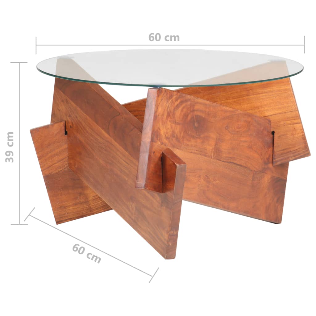 Sofabord 60 Cm Massivt Akacietræ - Billede 5