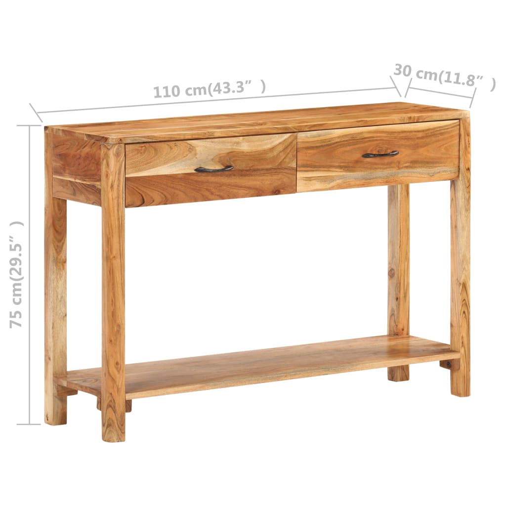 Skænk 110x30x75 Cm Massivt Akacietræ - Billede 8