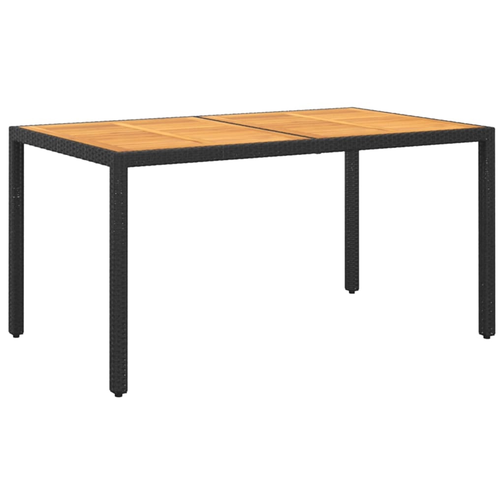 Havebord 150x90x75 Cm Akacietræ Og Polyrattan - Variant 310578