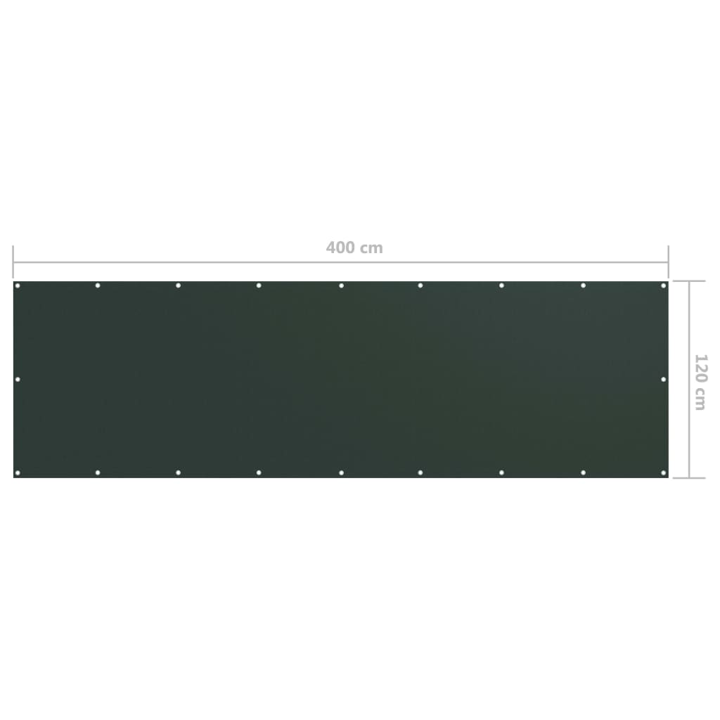 Altanafskærmning 120x400 Cm Oxfordstof Mørkegrøn - Billede 5