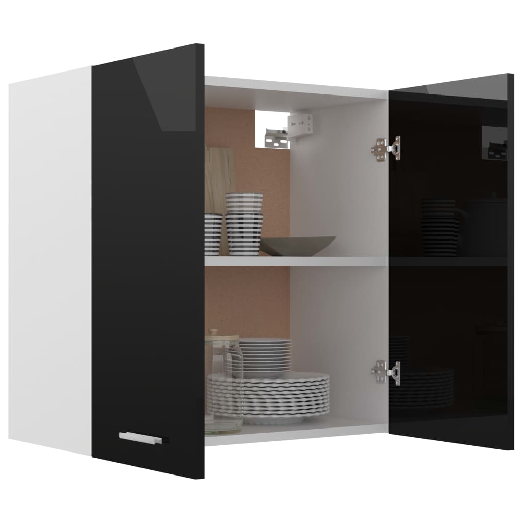 Skuffeunderskab Lyon 80X46X81,5Cm Konstrueret Træ Sort Højglans