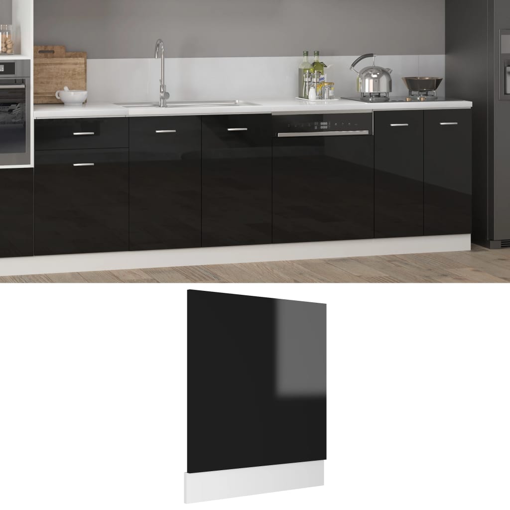Skuffeunderskab Lyon 80X46X81,5Cm Konstrueret Træ Sort Højglans