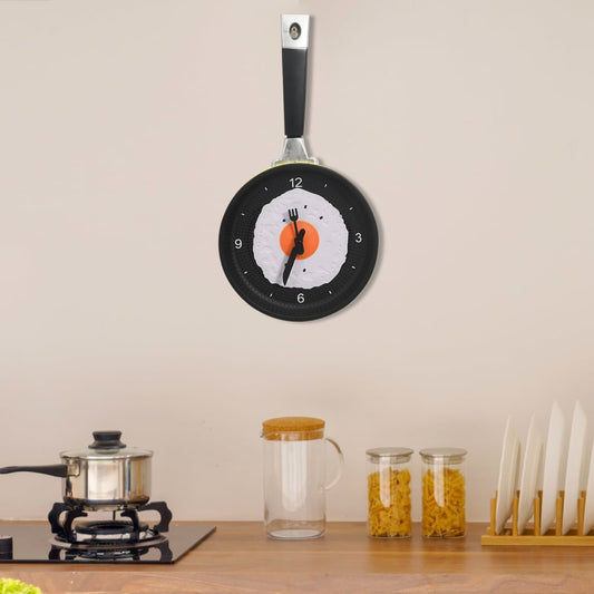 325164  Wall Clock With Fried Egg Pan Design 18,8 Cm