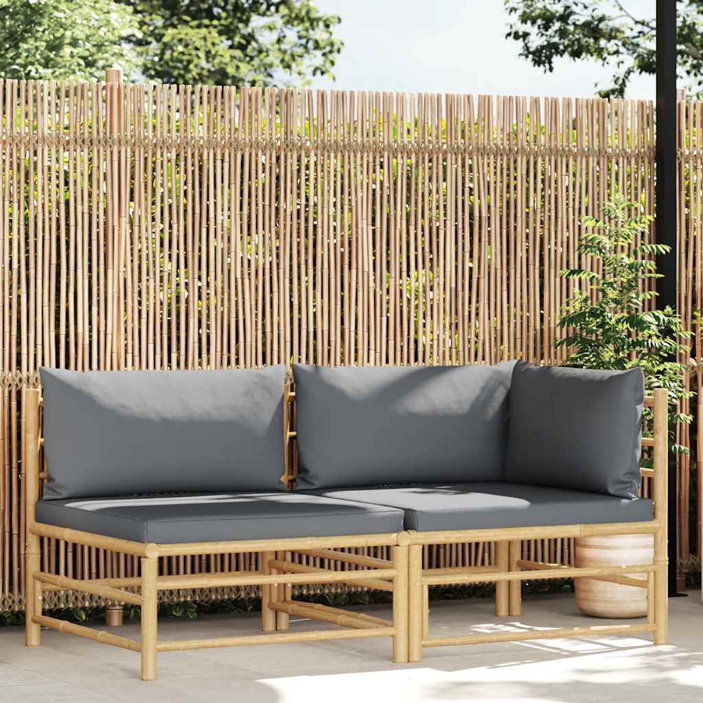 Loungesæt Til Haven 2 Dele Med Hynder Bambus - Variant 313151
