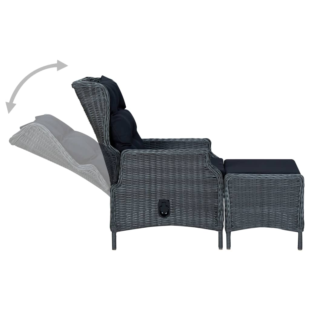 Loungesæt til Haven 2 Dele med Hynder Polyrattan - billede 9