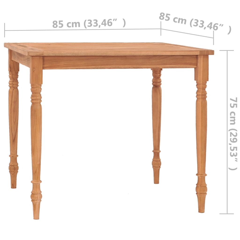 Batavia-Bord Massivt Teaktræ