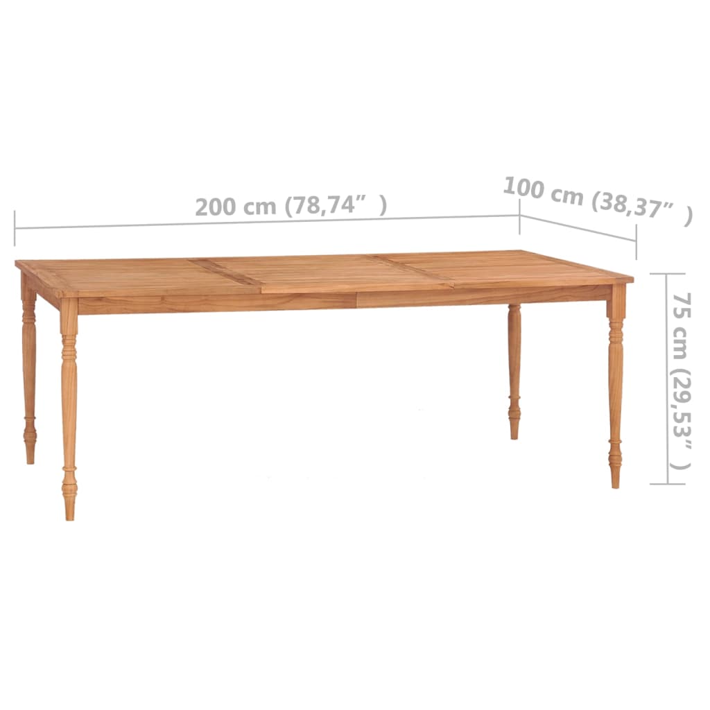 Batavia-Bord Massivt Teaktræ